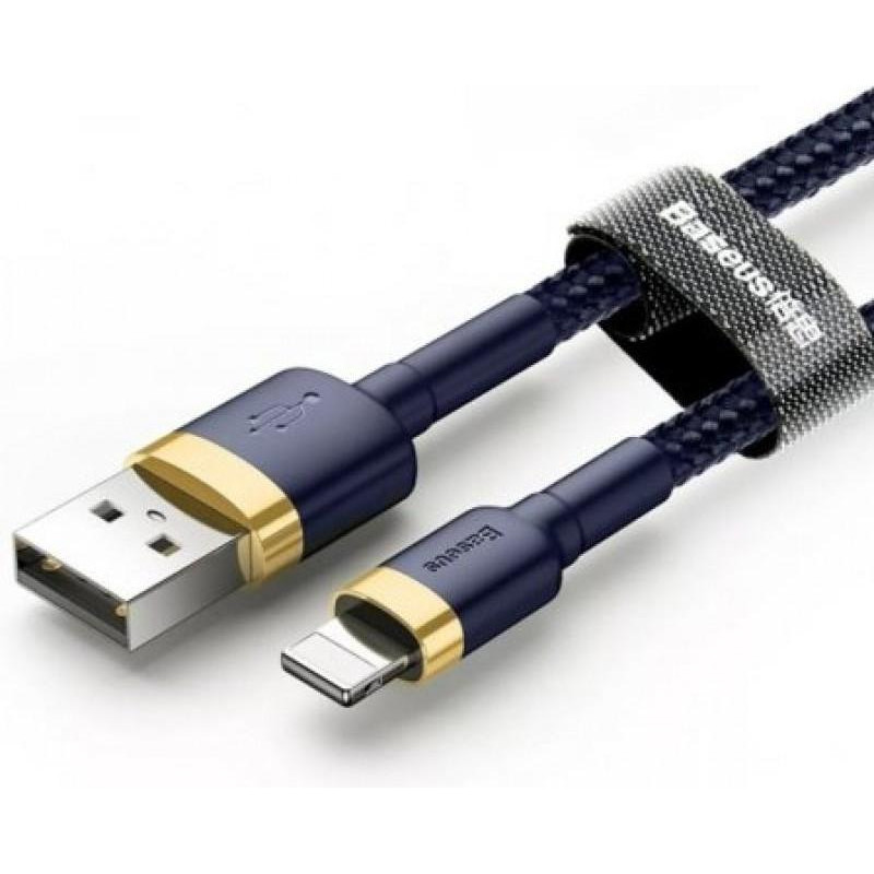 Baseus cafule Cable USB For iP 1.5A 2m Gold+Blue (CALKLF-CV3) - зображення 1