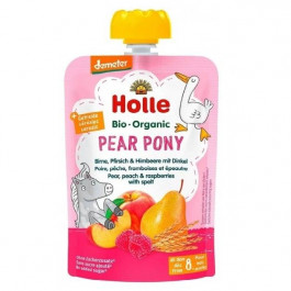   Holle Пюре Pear Pony органическое с грушей, персиком, малиной и спельтой 100 г