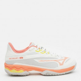   Mizuno Жіночі кросівки для тенісу  Wave Exceed Light 2 61GC232155 38 (5UK) 27.5 см Білий/Помаранчевий (5059