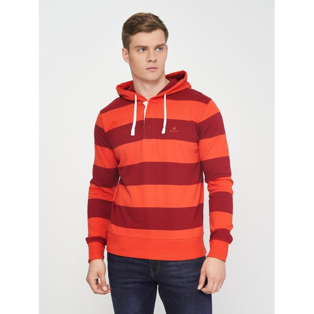 GANT Худі чоловіче  Barstripe Heavy Rugger 2005044 XL Blood Orange (ROZ6500000619) - зображення 1