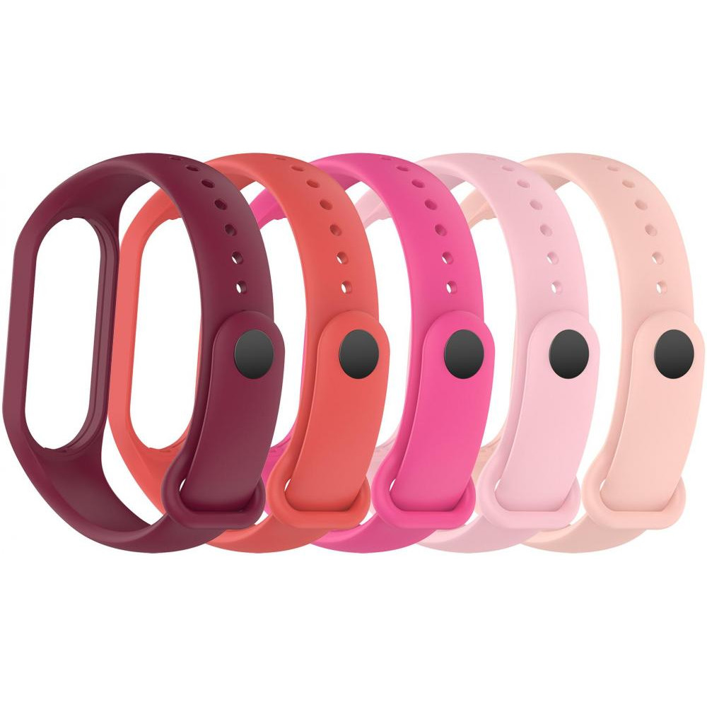 ArmorStandart Комплект ремінців  для Xiaomi Mi Smart Band 7/6/5 New Style 5 шт Pink Punch (ARM75066) - зображення 1