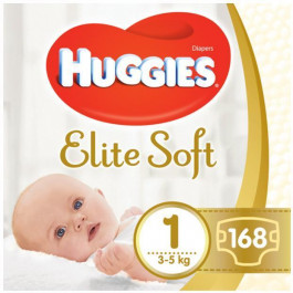   Huggies Elite Soft Newborn 1, 168 шт