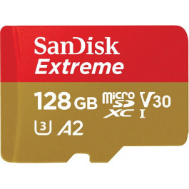   SanDisk 128 GB microSDXC UHS-I U3 Extreme A2 + SD Adapter SDSQXA1-128G-GN6MA