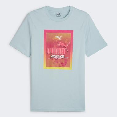 PUMA Блакитна чоловіча футболка  GRAPHICS Photoprint Tee 680180/22 - зображення 1