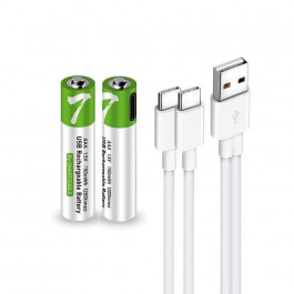   Smartoools AAA 500mAh Li-Ion USB Type-C 2шт Green + зарядка Type-C