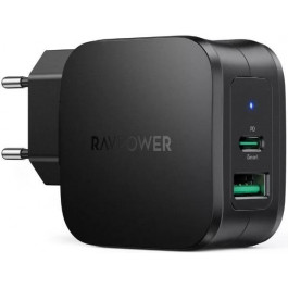   RAVPower Charger MFi Certified PD 30W 2-Port USB C Fast Charger (RP-PC144)