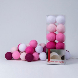   Cotton Ball Lights Гирлянда на 50 шаров 7,5м, Pink