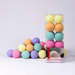   Cotton Ball Lights Гирлянда на 50 шаров 7,5м, Ice Cream