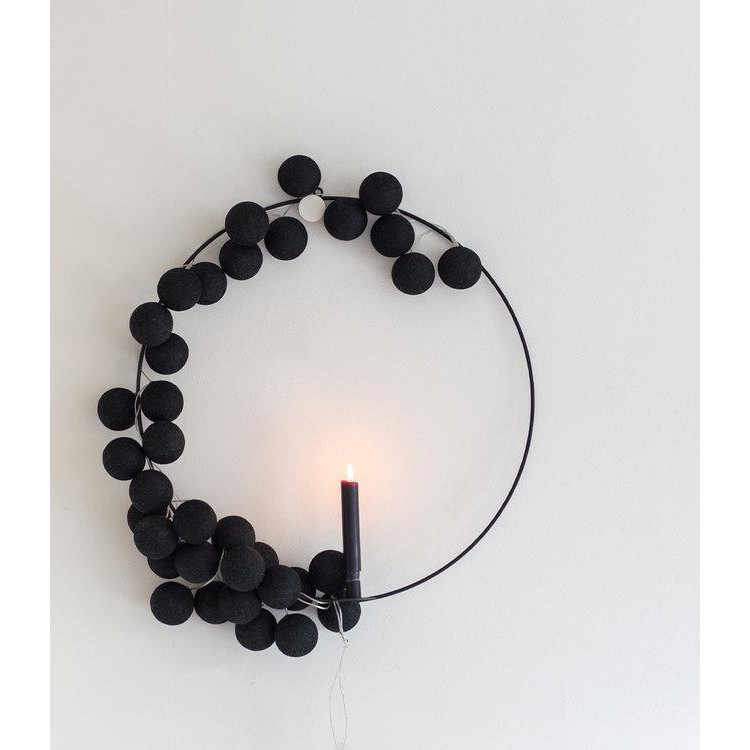 Cotton Ball Lights Гирлянда на 20 шаров 3,8м, Black - зображення 1