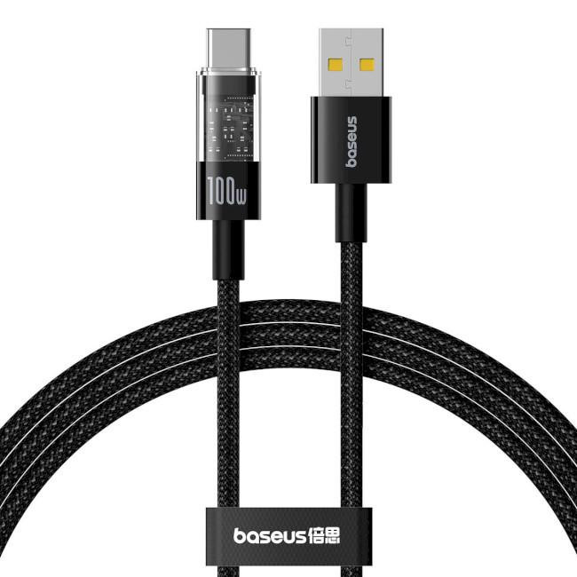 Baseus Gem Fast-Charging Data Cable USB to USB-C 100W 1m Cluster Black (P10373002111-00) - зображення 1