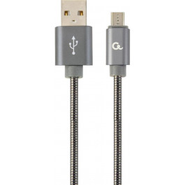   Cablexpert Premium steel USB2.0 AM/Micro-B Gray 2m (CC-USB2S-AMMBM-2M-BG)