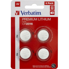   Verbatim CR-2016 bat(3B) Lithium Premium 4шт (49531)