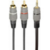 Cablexpert CCA-352-2.5M аудио 3.5мм - 2RCA 2.5м Gray/Black - зображення 1