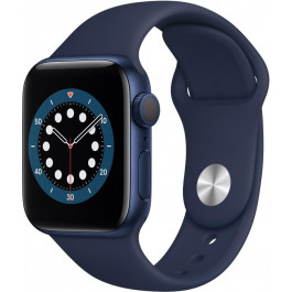   Apple Watch Series 6 GPS + Cellular 40mm Blue Aluminum Case w. Deep Navy Sport B. (M02R3)