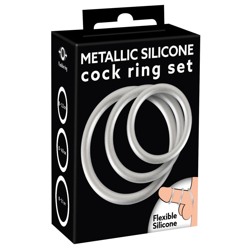 Orion Metallic Silicone Cock Ring Set (61325372170000) - зображення 1