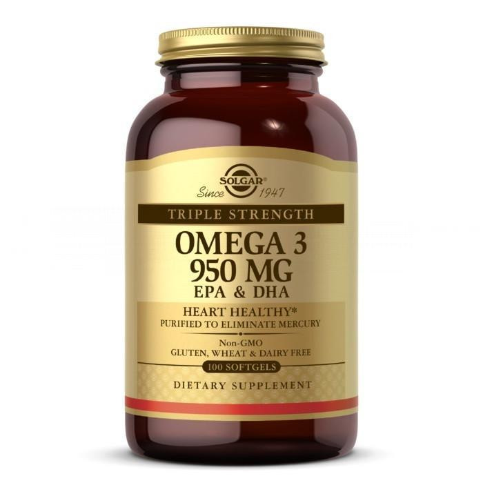 Solgar Витамины Triple Strength Omega-3 950 100гелкапс (36313020) - зображення 1