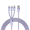 Baseus StarSpeed Series USB Cable to Lightning/microUSB/USB-C Fast Charging 3.5A 1.2m Purple (CAXS000005) - зображення 1