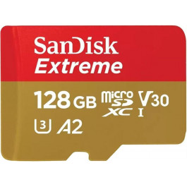   SanDisk 128 GB microSDXC UHS-I U3 V30 A2 Extreme (SDSQXAA-128G-GN6MA)