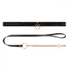 Rosy Gold Collar with Leash Black (SX1199) - зображення 5