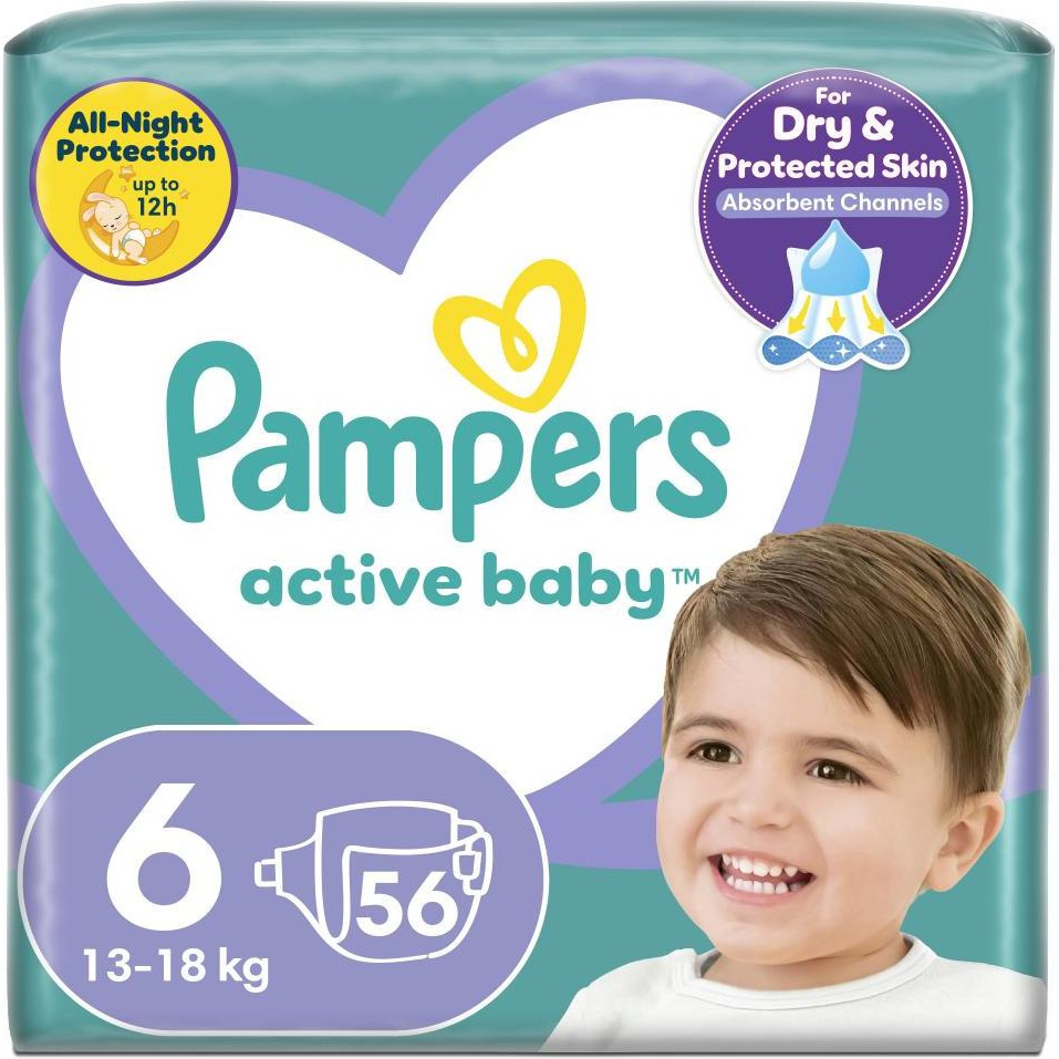 Pampers Active Baby-Dry Extra Large 6 (56 шт.) - зображення 1