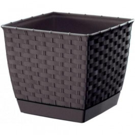   Prosperplast Горшок пластиковый Ratolla square 12,6x14,5x14,5 см 1.5 л (70768-440) коричневый