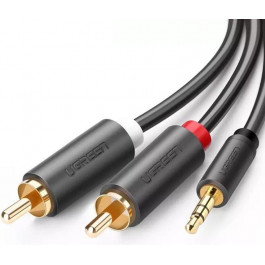   UGREEN mini-jack 3.5 мм - 2RCA 3м Black (10512)