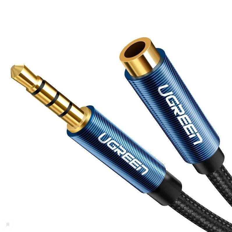 UGREEN AV118 3.5mm Male to 3.5mm Female Extension Cable mini-jack 3.5 мм 2м Blue (40675) - зображення 1