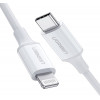 UGREEN US171 Type-C to Lightning PD 20W 3A Cable Rubber Shell 1m White (10493) - зображення 1