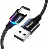 Baseus halo data cable USB For Type-C 3A 1m Black (CATGH-B01) - зображення 1