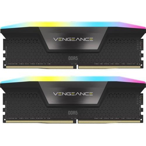 Corsair 64 GB (2x32GB) DDR5 6000 MHz Vengeance RGB Black (CMH64GX5M2B6000C38) - зображення 1