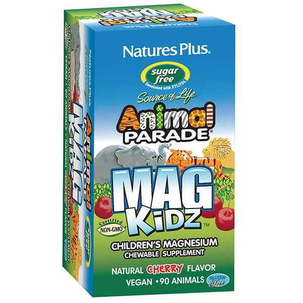 Nature's Plus Магний для Детей без Сахара, Вкус Вишни, Animal Parade, Natures Plus, 90 жевательных таблеток - зображення 1