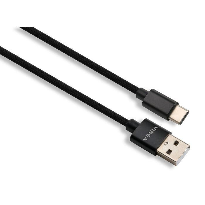 Vinga USB 2.0 AM to Type-C 1m nylon black (VCPDCTCNB1BK) - зображення 1