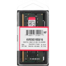   Kingston 16 GB SO-DIMM DDR4 2666 MHz (KVR26S19S8/16)