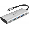 WIWU Adapter Alpha 631STR USB-C to 3xUSB3.0+RJ45+SD+TF Card Grey (695781551256) - зображення 1