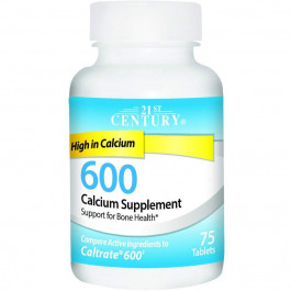   21st Century Calcium Supplement, 600 mg 75tabs