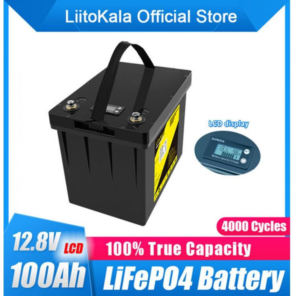 LiitoKala 12V 100Ah LiFePO4 (LII-LIFEPO4120-100-LCD) - зображення 1