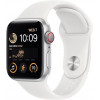 Apple Watch SE 2 GPS + Cellular 44mm  Silver Aluminum Case with White Sport Band - M/L (MNU63) - зображення 1