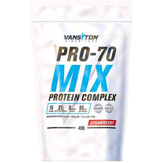 Ванситон Mega Protein Pro-70 /Про-70/ 450 g /15 servings/ Strawberry - зображення 1