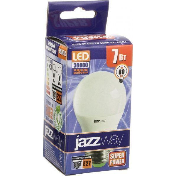 JazzWay LED Pled Super Power 7W G45 E27 230V 3000K (1027863) - зображення 1