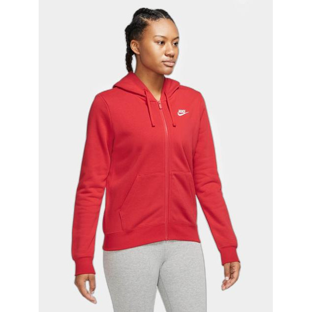 Nike Толстовка на блискавці жіноча утеплена  Club Fleece Full-Zip Hoodie DQ5471-657 M Tall University Red - зображення 1