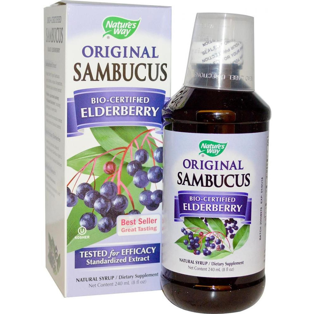 Nature's Way Nature's Way Sambucus Immune Elderberry Standardized 8 fl oz (240 ml) Чорна бузина - зображення 1