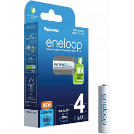   Panasonic AAA 800mAh NiMH 4шт Eneloop plastic free pack (BK-4MCDE/4BE)