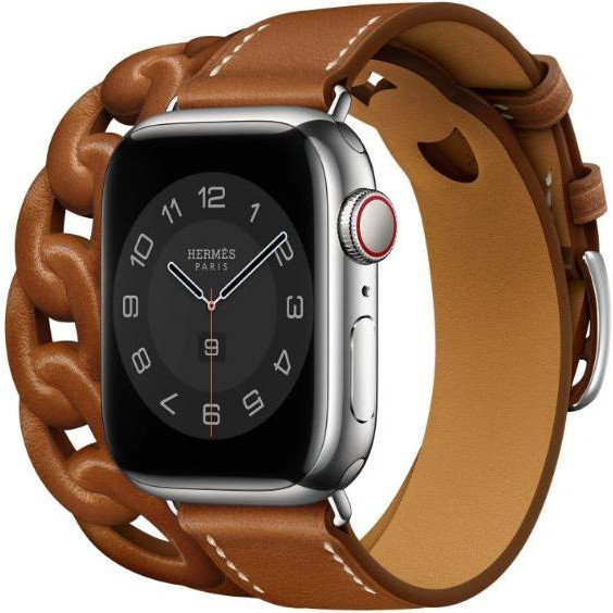 Apple Watch Hermes 38/40/41mm (MKFV3) Fauve Barenia Gourmette Double Tour - зображення 1