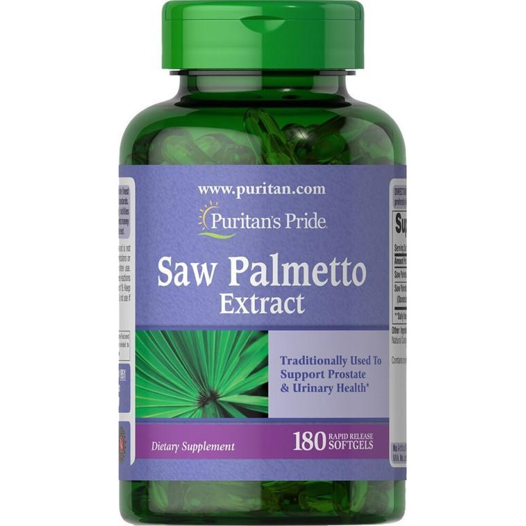 Puritan's Pride Saw Palmetto Extract 180 Rapid Release Softgels - зображення 1