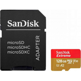   SanDisk 128 GB microSDXC UHS-I U3 V30 A2 Class 10 Extreme (SDSQXAA-128G-GN6AA)