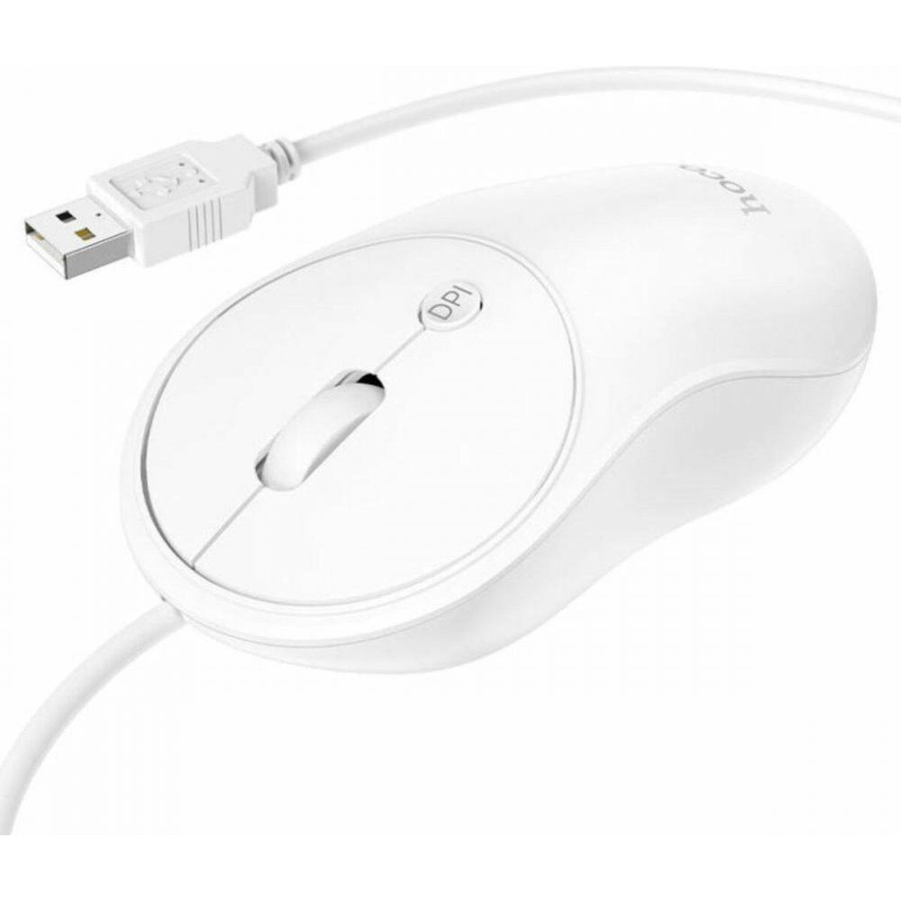 Hoco GM13 Esteem business wired mouse White - зображення 1