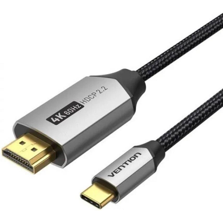 Vention USB Type-C to HDMI v2.0 1.5m Grey (CRBBG) - зображення 1