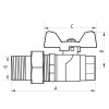 NOLF Кран шаровый с американкой 1/2" ГШБ (NF.921)  (NF2961) - зображення 2