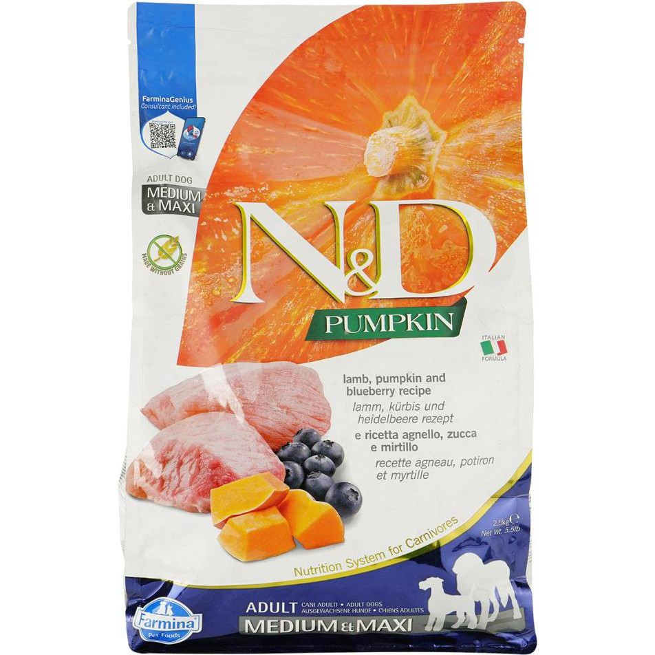 Farmina N&D Pumpkin Grain Free Adult Medium Lamb and Pumpkin 2,5 кг 156347 - зображення 1