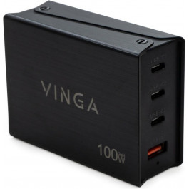   Vinga 100W PD+QC 3C1A ports Wired Charger Black (VCPCH100CB)